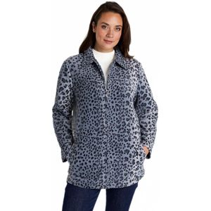 Bedrukte fleece jas met rits