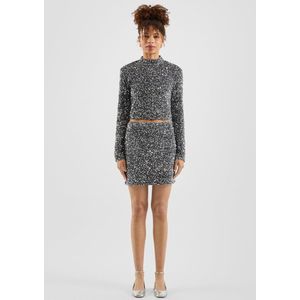 QS x Vanessa Mai - Paillettenrok - Glamoureus - Slim Fit - Fluweel