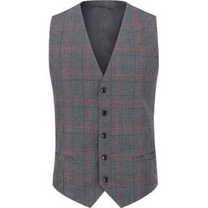 Allthemen Heren Single-Breasted Checked V Neck Gilet - Slim Fit Business Vest Pak - S