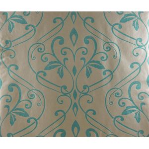 Dutch Wallcoverings Vliesbehang damast - turquoise/glans