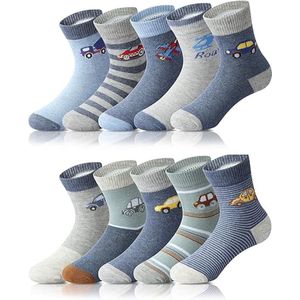 Jongenssokken, kindersokken van puur katoen, babysokken, 10 paar S 21-23