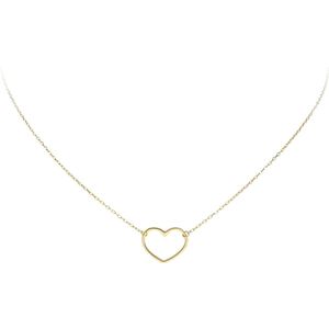 Glow ketting open hart - goud (14kt)- 40+3cm