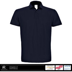 B&C Heren Polo - 100% biologisch katoen - ribkraag - Donker Blauw maat M