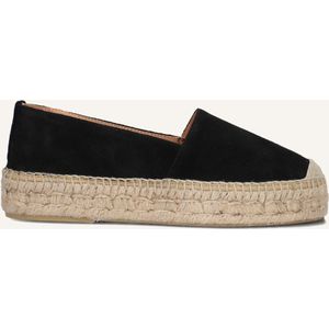 Ayana - Zwarte Suède Espadrilles - Dames - Jute Zool
