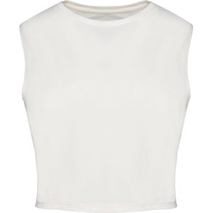 Native Spirit Ecologisch cropped mouwloos dames-T-shirt NS342 - Washed Ivory - L