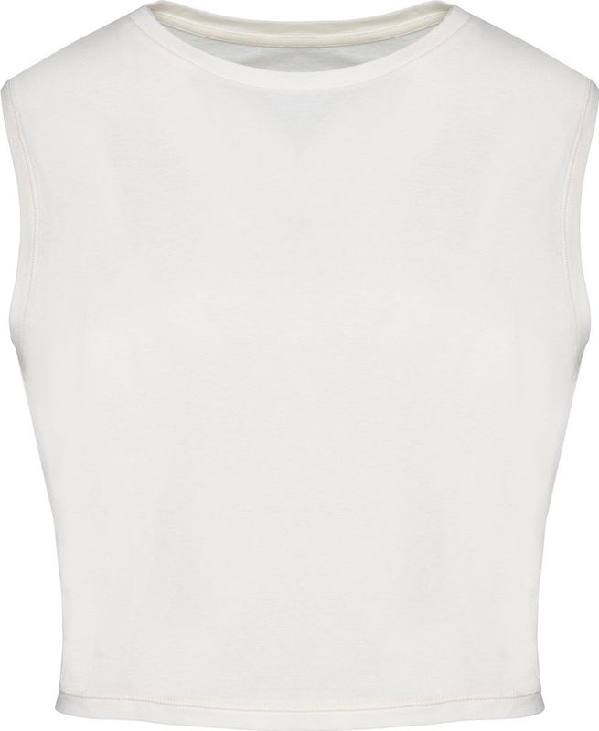 Native Spirit Ecologisch cropped mouwloos dames-T-shirt NS342 - Washed Ivory - L
