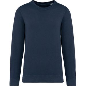 Biologische unisex sweater 'Terry' lange mouwen Washed Navy Blue - L