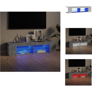 vidaXL TV-meubel Betongrijs 135x39x30 cm - LED verlichting - Kast