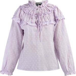 Dreimaster - Blouse - Lichtpaars - Dames - Lange Mouwen - Ruchesdetails