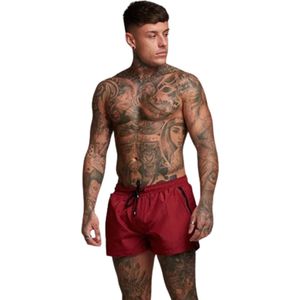 Kort model heren zwembroek met zakken - Mode - Rood - Sneldrogend - Maat M