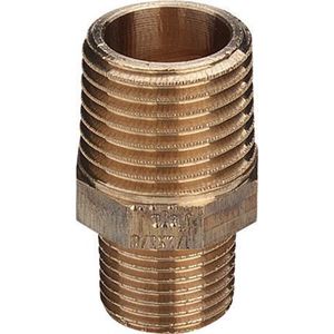 Viega rechte koppeling, borstnippel 2 x 1 1/2 brons (buitendraad x buitendraad)