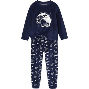Vertbaudet - Pyjama - Fluweel - Raketprint - Voor Jongens