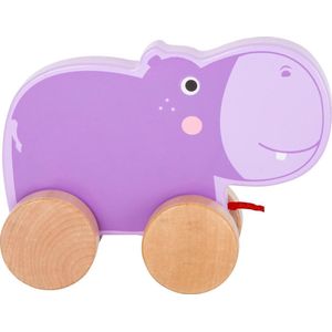 Trekfiguur / trekdier hout - Nijlpaard - Houten speelgoed vanaf 1 jaar