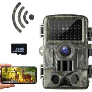 wifi overdracht wildcamera 48 MP nachtzicht 940 nm IR-leds 120 graden detectiehoek Wildcamera