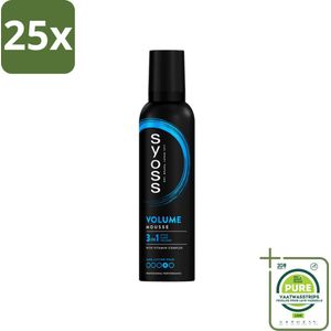 25 x Syoss - Volume - Haarmousse - Langdurige Volume - 250 ml - Grootverpakking - Haarvolume - Volumineuze Styling - Haarmousse - Volume Mousse - Syoss