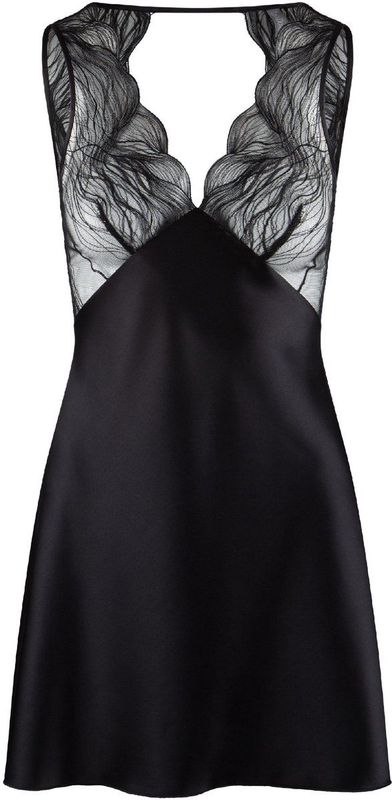 LingaDore - Jurk - Zwart - Satijn - Kanten Bovenkant