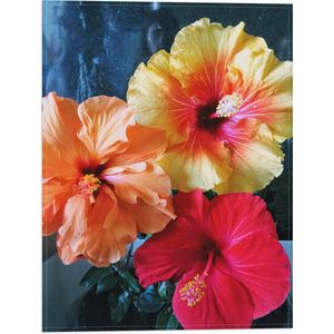 Vlag - Bloemen - Natuur - Roze - Oranje - Geel - 30x40 cm Foto op Polyester Vlag