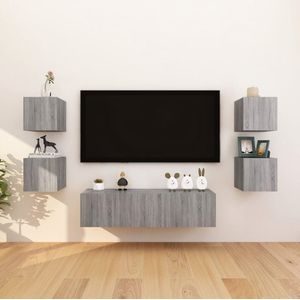 The Living Store TV-meubel - Sonoma eiken - 30.5x30x30cm - Incl - 8 stuks