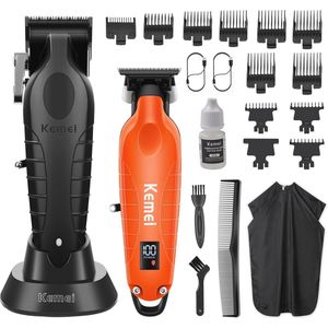 Professionele tondeuse en trimmerset voor heren met draadloze Zero Gap trimmer en LED-display