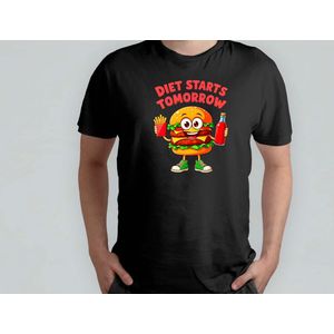 Diet Starts Tomorrow - T Shirt - SarcasticHumor - JustKidding - FunnySarcasm - SarcastischeHumor - GrappigMaarWaar - GewoonSarcastisch