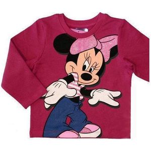 Disney - Minnie Mouse - Meisjes Kleding - Sweater - Fuchsia Paars - Maat 128