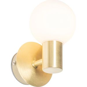 QAZQA cederic - Moderne Wandlamp voor binnen voor badkamer - 1 lichts - D 114 mm - Goud/messing -