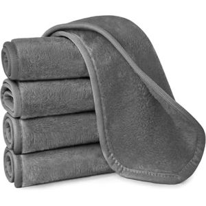 Gezichtsdoekjes Make-up Remover Microvezel Herbruikbaar Wasbaar Ultra Zachte Gezichtsreinigingsdoekjes (Grijs, 5PCS)