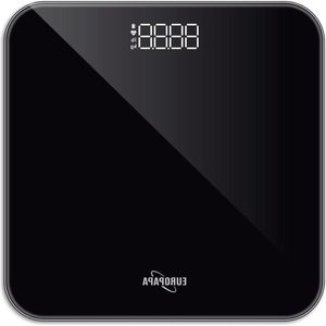 Weegschaal Digitale Badkamerweegschaal - helder leddisplay - step-on - 180 kg - Personenweegschaal voor gewicht en BMI - zwart