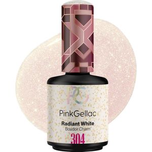 Pink Gellac - 304 Radiant White Gel Lak 15ml - Witte Gellak Nagellak - Gelnagels Producten - Glitter Finish