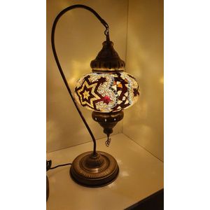 Oosterse Glans - Handgemaakte Mozaïeklamp - Zwaan lamp 60cm - Oranje