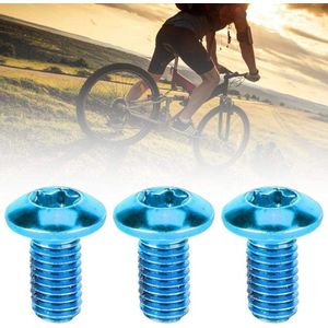 12 stuks mountainbike schijfremmen rotorschroeven - MTB fietsschroeven - remschijfschroeven voor racefiets - T25 kop (blauw)