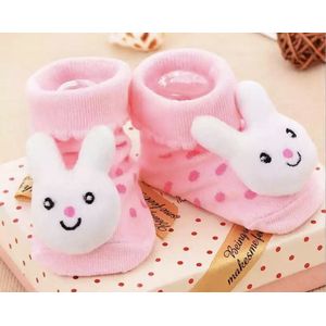 Super schattige babysokken - Baby Sokken - New born sokken - Kraamcadeau voor Jongen of Meisje - Babyshower Cadeau - Kraammand - Dierensokken - Konijn