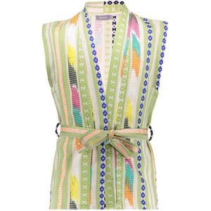 Geisha - Gilet fancy woven - Lime-groen - Maat 128