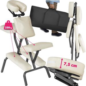 Opvouwbare Massagestoel - Ergonomische Draagbare Behandelstoel - Tattoostoel met Draagtas - Beige