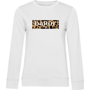 Dames Sweaters met Ballin Est. 2013 Panter Block Sweater Print - Wit - Maat S