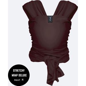 ByKay Stretchy Wrap Deluxe Ergonomische Draagdoek - Rekbare Draagdoek voor Newborn tm 18kg - 100% Organisch Katoen - Buik- en Heupdragend - Chocolate - Maat M