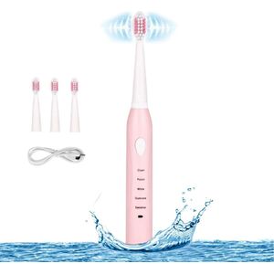 Vitdipy - Elektrische Tandenborstel - Sonische Elektrische Tandenborstel - Wittere tanden - Geschikt voor volwassenen - Roze