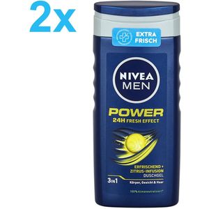 NIVEA – MEN – 3 in 1 – Energy – Douchegel – 2x 250 ml - DUO DEAL