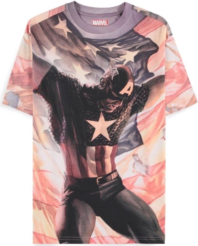 Captain America Brave New World - Captain America - Flag Heren T-shirt - meerkleurig - XL