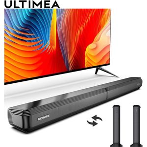 Ultimea - Apollo S40 - Soundbar - 2-in-1 - 2.2ch Soundbar voor TV - Stereo - BT 5.3 - 100W - 87dB - 3 EQ-modi - Luidsprekers - Luidsprekerkabels - Speaker - Zwart