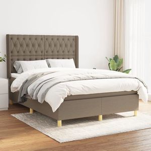 The Living Store Boxspringbed - Pocketvering - 140x190cm - Taupe