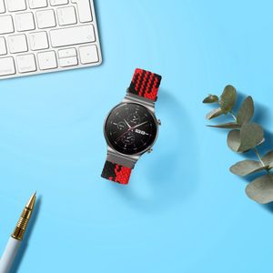 kwmobile nylon bandje voor smartwatch - geschikt voor Huawei Watch GT2 Pro / GT2 (46mm) / GT 2e - 19 - 20 cm - Polsbandje in zwart / rood