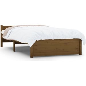 VidaXL Bedframe Massief Hout Honingbruin 75x190 cm - 2FT6 Small Single