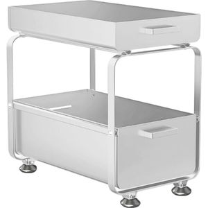 Gootsteenkast Organizer - Wit - Roestvrijstalen Schuiflade Organizer met Antislip en Ventilatie