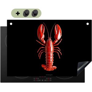 KitchenYeah® Inductie beschermer 77x51 cm - Kreeft - Rood - Zwart - Lobster - Kookplaataccessoires - Afdekplaat voor kookplaat & Spatscherm achterwand - Inductiebeschermer - Inductiemat - Inductieplaat mat - Keuken decoratie