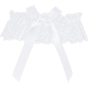 Premium - Bruidkousenband wit kant dijbeen elastisch rekbare kousenbanden - bruiloft schattige strik decoratie voor dames