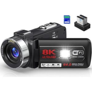 Multifcuntionele Camcorder – 8K Videocamera – Infrarood Nachtzicht – Vlog Camera voor Beginners – HDMI Aansluiting – 18x Zoom – 3,0 Inch Touchscreen – Zwart