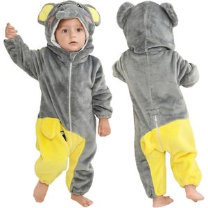 Hooded Baby Romper Winter Flannel Jumpsuit 2-36 Months