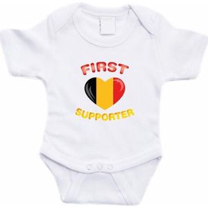 Wit First Belgie supporter rompertje baby - Babykleding 56
