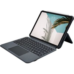 Macally IPKBCASEA11 11-inch iPad Air (M3/2025, M2/2024) toetsenbord folio hoes - Toetsenbord met verlichte toetsen en groot intuïtief touchpad - Vormvaste hoes - Verstelbare standaard - Alle onderdelen zijn afneembaar!